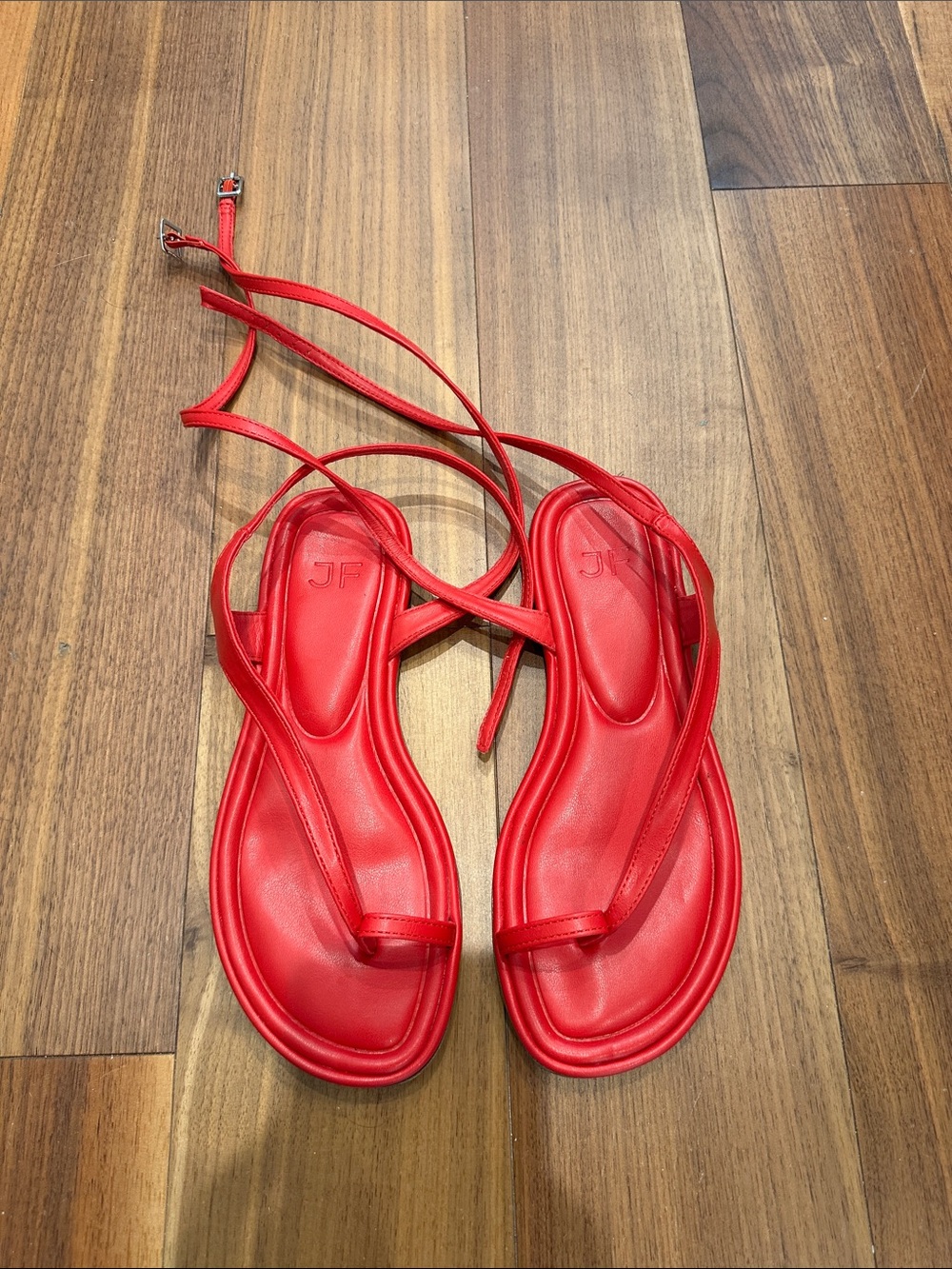 JustFab Red Lace-Up Espadrille Sandals